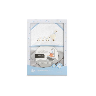 Capa Baño 1X1 Mod Patitos Familia+ Gorro Bco/Azu