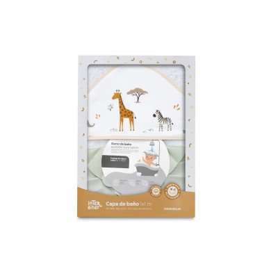 Capa Baño 1X1 Mod Jirafa Savanna Estampado+ Gorro