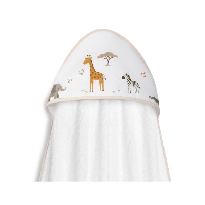 Capa Baño 1X1 Mod Jirafa Savanna Estampado+ Gorro