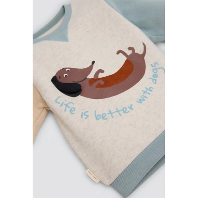 Conjunto chándal bebé estampado Life is better with dogs