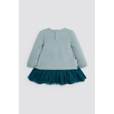 Vestido bebé manga larga detalle oso texturizado