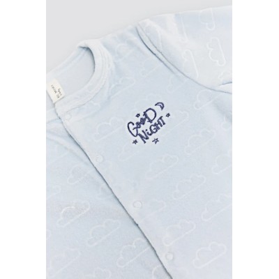 Pelele bebé terciopelo estampado nubes Good night