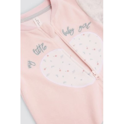 Pelele bebé cremallera estampado corazón
