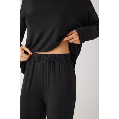 Pijama largo de mujer ligero y suave con pantalón ancho