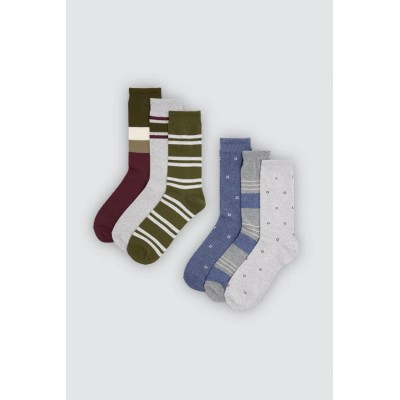 Pack 6 calcetines estampado rayas
