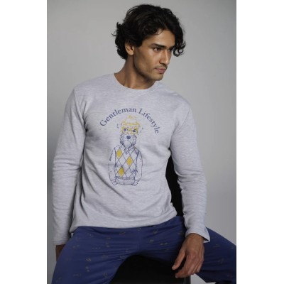 Pijama largo hombre afelpado