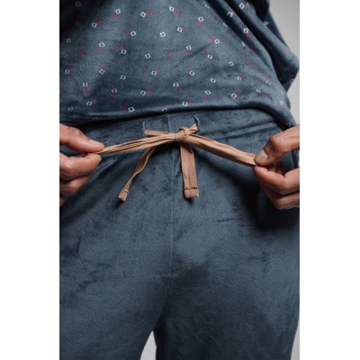 Pijama largo de hombre de terciopelo