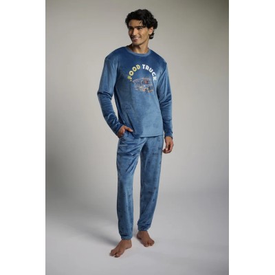 Pijama largo de hombre de terciopelo
