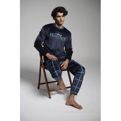 Pijama largo hombre terciopelo