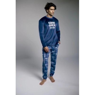 Pijama largo hombre terciopelo