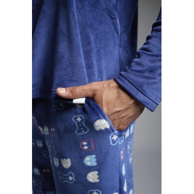 Pijama largo hombre terciopelo