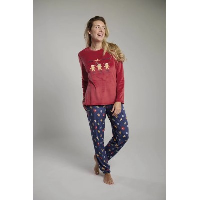 Pijama largo terciopelo unisex