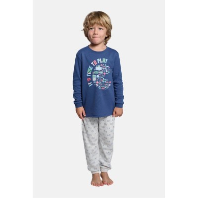 Pijama largo niño afelpado