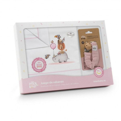 Sabanas 3p Cuna + Broche INTERBABY Rino Leon