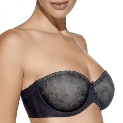 Sujetador sin tirantes  con aros y sin relleno